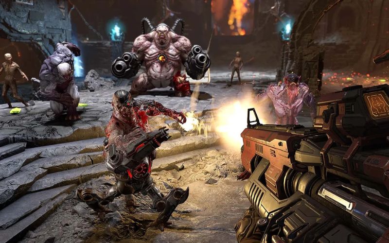 Gameplay trong DOOM Eternal là đỉnh cao của hành động và tốc độ