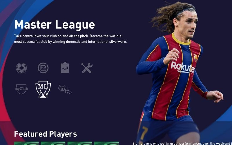 Chế độ Master League - Trở thành huấn luyện viên bóng đá